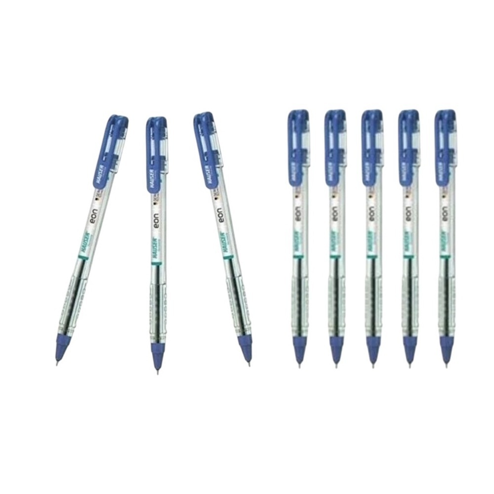 NEW 25 pcs. Hauser EON German Ball Pen BLUE 1.0mm Refillable Comfort Grip